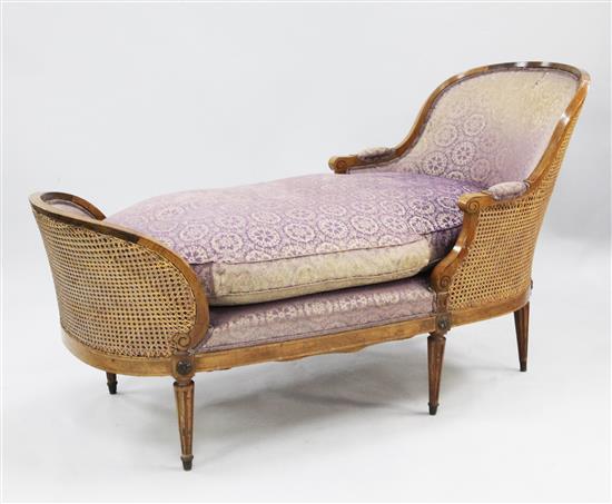 A late 19th / early 20th century caned day bed,